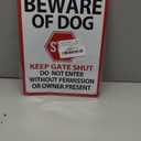 Beware of Dog Signs for Fence,Warning Tin Sign Beware of Dog,Do Not Enter,Home Kitchen Farm Garden Garage Wall Decor 12x8inch