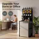 KirKical Mini Fridge Stand Shelf with Storage, Bakers Rack Coffee Bar Table Microwave Oven Stand with Mini Fridge Space for Home Kitchen Dorm, Slate Grey, 22.8"W X 22.1"D X 65.1"H