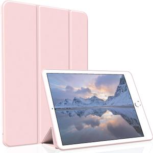 Case for iPad 9.7 Inch 2017/2018, Lightweight Slim Soft TPU Trifold Stand Smart Cover, Auto Sleep/Wake Case for iPad 9.7 5th/6th Generation, Pink
