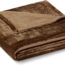 Amazon Basics Soft Fleece Throw Blanket, Lightweight Cozy Blanket for Couch & Sofa, 50 x 60 Inches, Brown