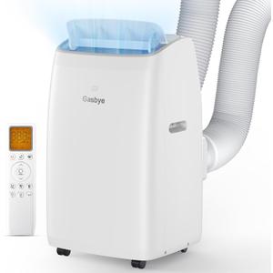 Gasbye Dual Hose Portable Air Conditioner, [2026 Upgraded] Full DC Inverter Compressor, Energy-Saving 13.6 CEER, Low Noise (45dB), Cools Room up to 500 Sq.Ft., Backlit Remote Control, 14,000BTU, White