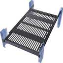 BreezeHug 1U Server Rack Shelf, 4-Post Adjustable Ventilated Rack Mount Tray, 19 Inch Universal Shelf with 28''-44" Adjustable Depth for Network Equipment Server Cabinet, Black, 28-34"