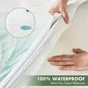 Queen Waterproof Mattress Protector - Blancmax Bamboo Rayon Breathable Mattress Protector with Deep Stretchable Pockets, Hypoallergenic & Odor Resistant Mattress Cover Cool & Noiseless