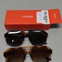 livho Trendy Polarized Square Aviator Sunglasses Women Men Square Eyewear Frame, Retro Sun Glasses for Women Men 2025 Shades (*Brown Tortoise/Brown + Brown Tortoise/Green)