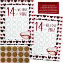 2 x 2PCS Valentine's 14 Things We Love About You Scratch Off Cards, Valentine's Advent Calendar, Personalized Gift for Him Her Husband Wife Girlfriend Boyfriend (2Pcs - We Love)