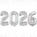 KatchOn, Silver 2026 Number Balloons - 16 Inch | 2026 New Year Balloon | 2026 Balloon | Silver Foil Balloons 2026 For New Years Decorations 2026 | New Years Eve Party Supplies 2026 | NYE Decorations