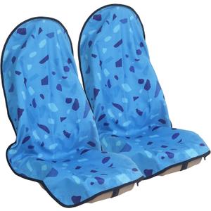 Car Seat Cover Protector Front Seats,for Gym Workout,Running,Swimming,Beach and Hiking,Waterproof Sweat Towel Bucket Seat Covers for Cars SUV Trucks (Blue Marbling, 2Pcs)