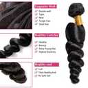 #1B Loose Wave Bundles Natural Black Human Hair Bundles 28 30 32 Inch Black Loose Wave Bundle Hair Extensions Brazilian Virgin Hair 50g/Bundle Total 150g