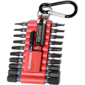 Geinxurn Impact Hex Screwdriver Bits Set,22 Pcs Magnetic Metric S2 Steel Multi Insert Power Bit Tips with Organizer Sleeve and Storage Strip