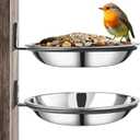 Crow Feeder Tree Mount, Stainless Steel Bird Feeder Tray Outdoor Wildlife Feeder Mount, Sturdy Corn Feeder for Crows and Squirrels Perfect for Hunting and Bird Watching (2 Packs)