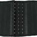 Atbuty Super Short Torso Waist Trainers Cincher Corset Tummy Shaper Slimming Latex Trimmer Girdle (Black (7'' Short Torso, 25 Steel Bones), 3XS)