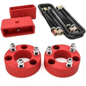 3 Inch Front 2 Inch Rear Leveling Lift Kit for 2005-2022 Nissan Frontier 2WD/4WD - Grade A Coating Strut Spacer Suspension Leveling Kit for Nissan Frontier Pickup Trucks, Wrinkle Red