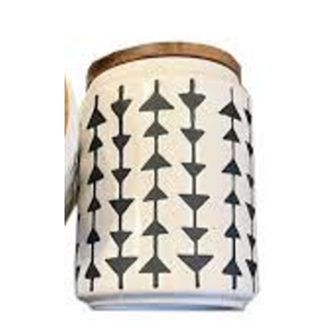  English Biscotti Jars Lids Black White Ceramic Kitchen