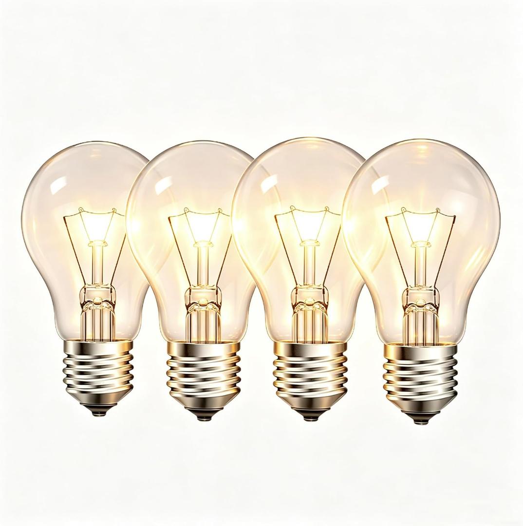 75W Incandescent Light Bulbs,A21 Bulb Dimmable Medium E26 Base Light Bulbs,A19 Incandescent Light BulbA19 Light Bulbs Incandescent 60+ watt Soft White (4)