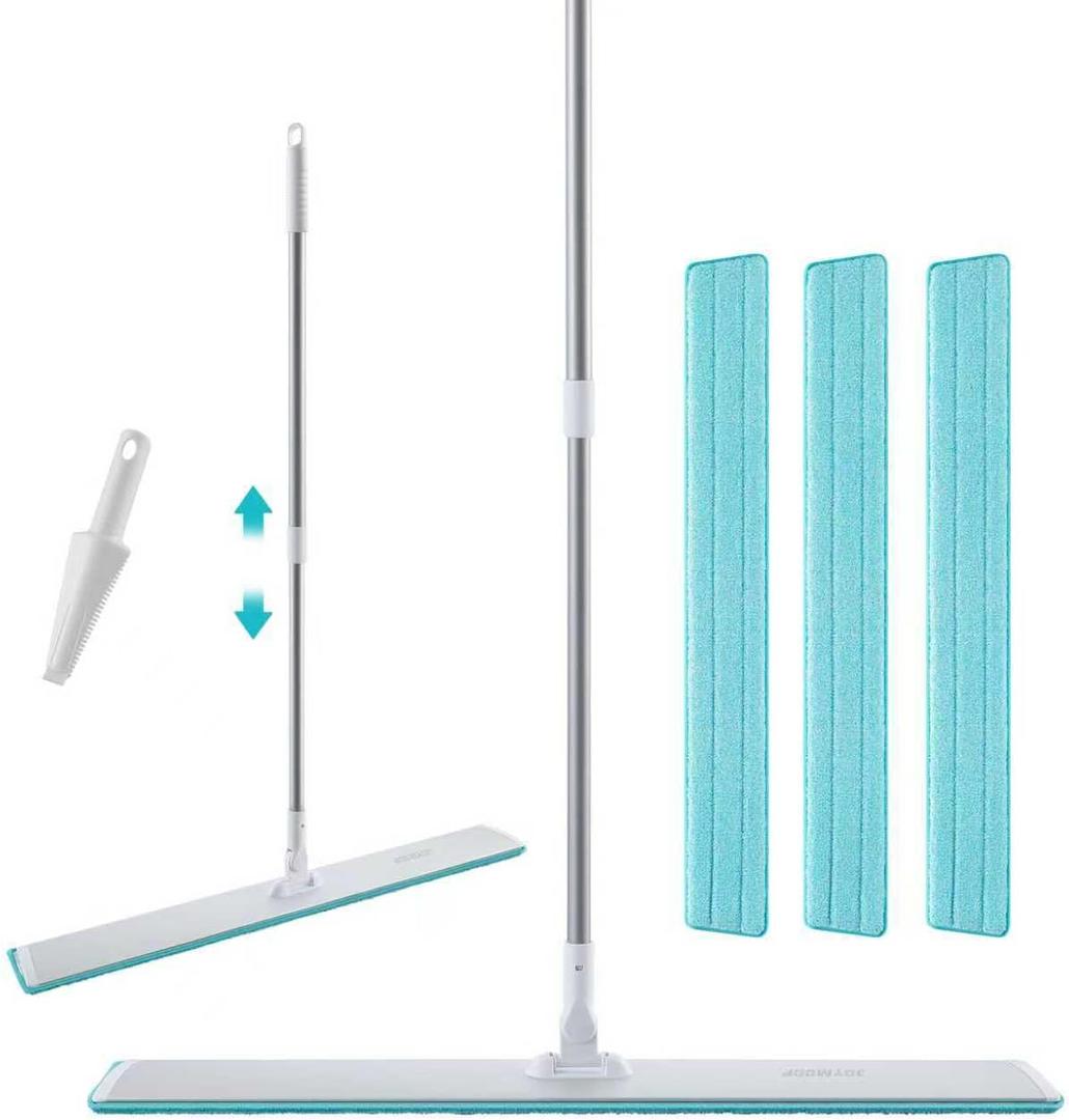 JOYMOOP 36 Inch Commercial Dust Mop for Hardwood Floors, Heavy Duty Industrial Wet Dry Mops with Telescopic Handle, Includes 3 Microfiber Mop Pads