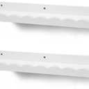 Suzile 2 Pcs Scalloped Shelves Wall Floating Shelves Set for Room, Bathroom, Bedroom, Cute Room Decor Aesthetic and Books, Toys, Photo Frames Storage(23",White)