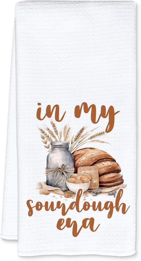 Sourdough Baking Kitchen Towels, Gifts for Sourdough Bread Bakers Dish Tea Towels, Baking Lovers Gifts Decorative Hand Towel for Kitchen Bakery, 16x24 Inch