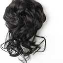 Synthetic Claw Clip In Messy Bun Hair Scrunchies Ponytailtail Curly Hair Hairpiece For Women Girl Updo Bun, Black