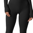 QINSEN Womens Sexy Square Neck Long Sleeve Full Length Leggings Bodycon Stretch Jumpsuit M