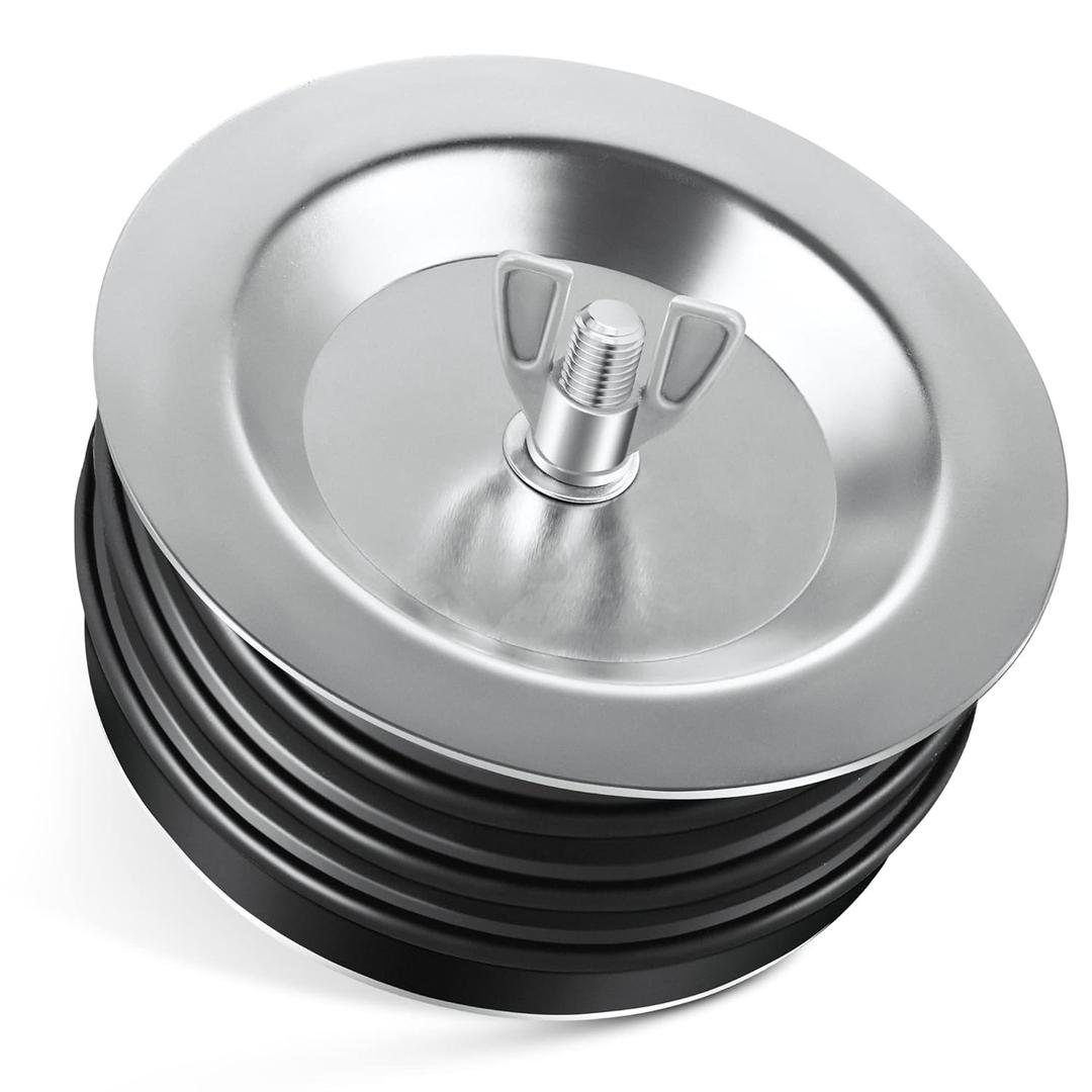 Dreyoo 1 Pcs 5 Inch End of Pipe Gripper Mechanical Plug, Steel Drain Pipe Cover with Galvanized Screw and Wing Nut for Outdoor Sewer Cleanout Drain
