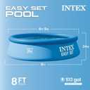 INTEX Easy Set 8 ft x 24in Above Ground Pool, Round Inflatable Swimming Pool, Pump Not Included