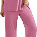 PRETTYGARDEN 2 Piece Lounge Sets for Women Summer Airport Travel Outfit 2026 Casual Matching Spring Clothes Track Sweat Suits (Pink, XXL)