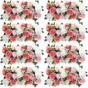 8 Pcs Wedding Arch Artificial Flower Panels Centerpieces for Tables Faux Floral Rose Silk Roses Arrangements Flower for Wedding Wall Party Dinintable Centerpiece Decoration (Pink and White)