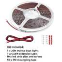 50FT LED Boat Lights, 12V Waterproof Green Marine Pontoon Led Strip Light, Boat Deck Interior Light, Boats Accessories, Under Gunnel Lighting, Night Fishing Lighting for Pontoon Fishing Bass Boats