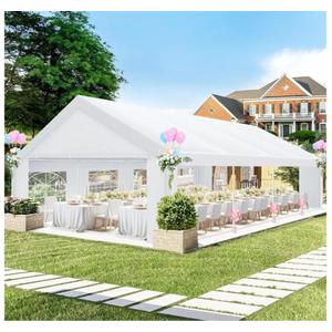 COBIZI 13X16 Party Tent Heavy Duty, Tents for Parties with 6 Removable Sidewalls & 4 Built-in Sandbag, Event Wedding Tent, UV 50+, Waterproof, White