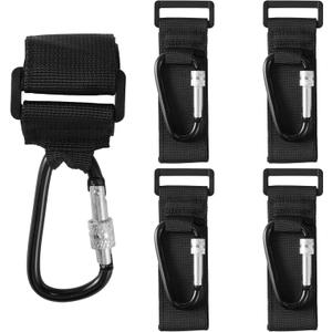 4 Pcs Walker Hook Hanging,Versatile Anti-Fall Off Stroller Hooks for Hanging Diaper Bags Walker Rollator Crutches Wheelchair, Purses, and Shopping, Hang It Anywhere You Need It(Black)