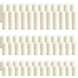 CCXTNQS 72-Pack Ivory White Pillar Candles Bulk Set, 2 x 3/4/6 Inch 3 Size