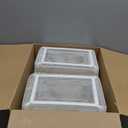 Geelin 4 Pcs Metal Wire Basket with Wooden Handles and Bamboo Lids 12.2 x 8.27 x 5.51" Mesh Steel Basket Stackable Storage Bins Organizer Containers for Vegetables Fruit Home Cabinet Pantry(White)