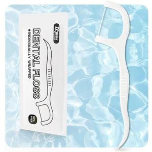 150 Count Dental Flossers Each Individually Wrapped, Floss Singles Bag, Travel Hotel Restaurant Office Car Dental Floss, Floss Picks Oral Care Teeth Clean Flat Wire