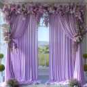 4 x 20x10ft Wrinkle Free Lavender Backdrop Curtain for Parties Soft Fabric Drapes Wedding Curtain Backdrop for Birthday Party Decorations Background for Photography 5x10ft,4 Panels