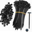 2 x 100 PCS Heavy Duty Nylon Cable Tie Buckles with Locking Pins & Buttons, UV Resistant Self-Locking Zip Tie Mounts for Car Bumper Repair, Automotive Body Fasteners, Universal Fit for Most Vehicles