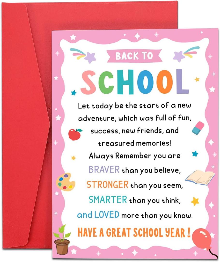 Back to School Supplies for Girls Dorm Room Essentials First Day of School Cards for Son Daughter Students School Stuff for Kids Boys Kindergarten Preschool College 1st 2th 3th 4th 5th Grade