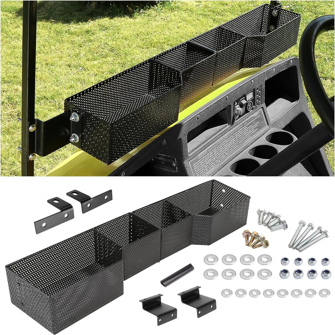 10L0L Golf Cart Front Inner Basket for EZGO TXT & RXV, Dash Storage/Tray Organizer Rack