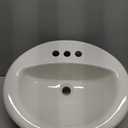 PROFLO PF20174 Rockaway 20-1/2" Oval Vitreous China Drop In Bathroom Sink with Overflow and 3 Faucet Holes at 4" Centers - Biscuit (16" x 11" x 6.5")