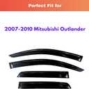 KPY Rain Guards Fit for 2007-2010 Mitsubishi Outlander, Out-Channel Window Visors Vent Wind Deflectors 4PC, Car Accessories for 07-10 Outlander
