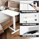 NnsZenith Adjustable Overbed Bedside Table with Wheels