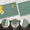 ZJWZLG Bar Mat - 18"X12"(2 Pcs) Rubber Bar Mats for Countertop & Dish Drying, Non-Slip Bartender Mat with Airflow Design for Home Bar, Cocktail Set, Kitchen & Outdoor Use (Green)