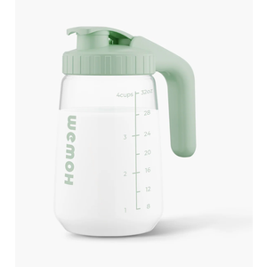 WEMOH 32oz Breast Milk Pitcher, 3X-Thick Heat & Cold Resistant Borosilicate Glass, Leakproof Breast Milk Fridge Storage Container with Wide Mouth & Ergo Grip, Dishwasher Safe, Fast Baby Formula Maker