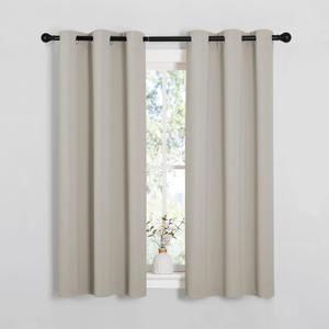 NICETOWN Room Darkening Draperies Window Curtain Panels, Thermal Insulated Grommet Room Darkening Curtains for Bedroom (Natural, 2 Panels, W34 x L54 - Inch)