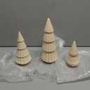 Pinkunn 3 Pcs Neutral Christmas Tree Figurines,Minimalism Resin Christmas Tree Ornament Tabletop,Modern Matte Xmas Trees Table Centerpiece for Home Winter Mantel Indoor Holiday Decoration(Beige)