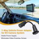 7-Way Connector Adapter, F2BC004XXBK Vehicle Power Supply Adapter Compatible with Furrion RV Camera System 12V, 7 Pin Backup Camera Power Cable 2021132201 FR87PR- 11 inches