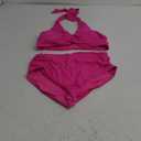 Yonique Women's Two Piece High Waisted Bikini Set Tummy Control Swimsuit Full Coverage Bathing Suit M Hlater-hot Pink