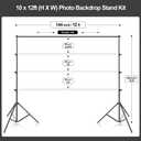 EMART Photo Backdrop Stand kit, 10 x 12 ft Back Drop Adjustable Frame for Photography, Photoshoot Banner Background Support Holder for Parties Dectoration