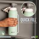 Ello Pop & Fill 22oz Stainless Steel Water Bottle with Quick Fill Technology, Double Walled and Vacuum Insulated Metal, Leak Proof Locking Lid, Sip and Chug, Reusable, BPA Free, Cherry Breeze