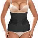 Moolida Abdominal Binder Post Surgery Postpartum Belly Band Belly Wrap Hernia Belt Stomach Compression Wrap C-Section,Black,S/M