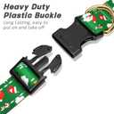 2 x Reflective Dog Collar, Cute Christmas Style Dog Collar for Small Dogs, Soft Nylon Puppy Collar for Boy and Girl Female Dog, Adjustable Heavy-Duty Pet Collars with Quick Release Buckle, Green (S (Neck 10-16", Width 3/4"))